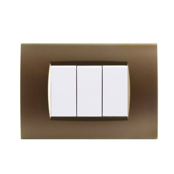 Plate 3 modules T1 bronze - Compatible with BTICINO LIVING en