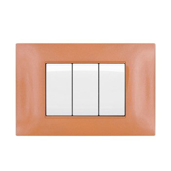 Plate Frame 3 Modules T2 Orange Compatible Vimar Plana