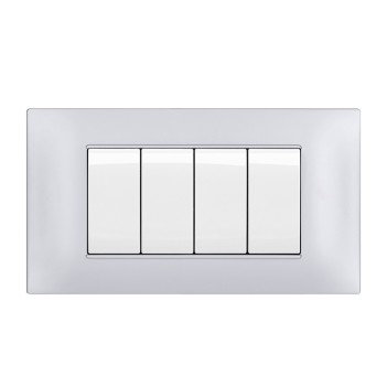 Plate Frame 4 Modules T2 light gray - Compatible Vimar Plana en