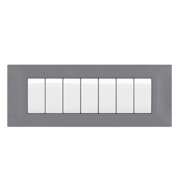Plate Frame 7 Modules T2 Dark gray - Compatible Vimar Plana