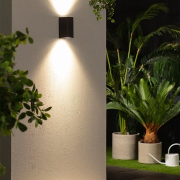 Applique da Muro Up&Down per 2 Faretti Led GU10 220V IP54 – MISENO Nero