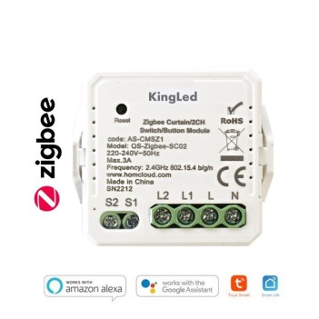 KiWi CMSZ1 Roller Shutter/Dimmer Module Smart Zigbee Button/Switch 2 CH AC 230V
