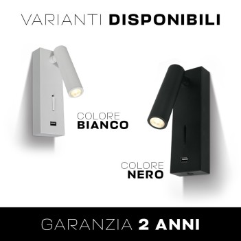 Lampada Led Applique zona notte 3W 150lm Bianca con