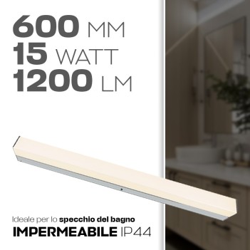 Bathroom Lighting | Linear Led Wall Light for Mirror 15W 1200lm IP44