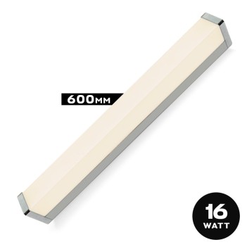 Applique da muro 16W 1300lm 600mm 3000K serie Bathroom 220V IP44 - Cromata