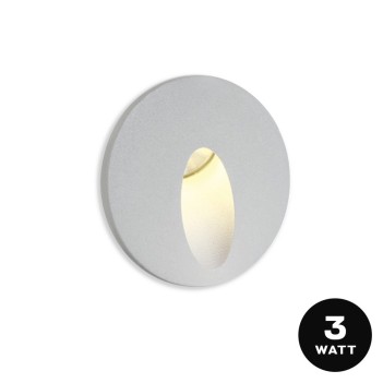 3W 3000K 220V IP54 round color Aluminum recessed LED wall light - DARK LIGHT