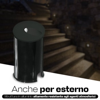 Segnapasso LED da incasso impermeabile 3W 3000K 220V IP54 Anodizzato