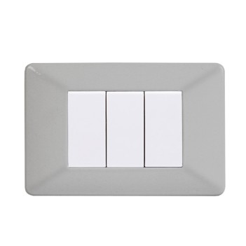 Metal Plate 4 modules T2 light gray compatible VIMAR PLANA 6803 T-7