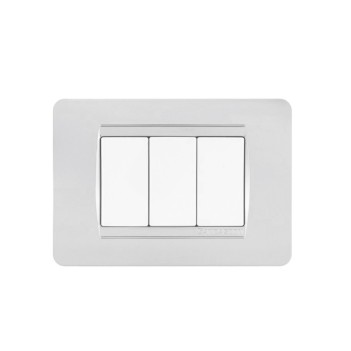 Frame Plate 3 Modules white - Matix Series Compatible en