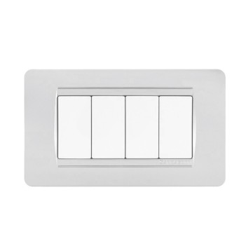 Placca Cornice 4 Moduli colore bianco compatibile Serie Matix