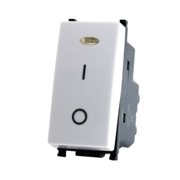 Bipolar Switch 1 Module T2 with indicator light White / Black / Silver Compatible Vimar Plana