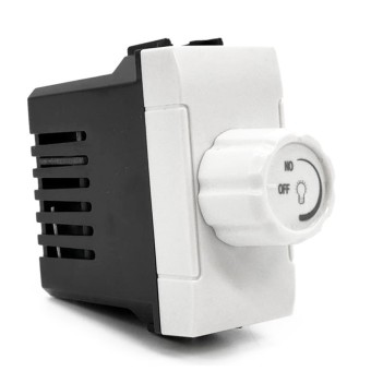 Dimmer Switch with Wheel 1 Module 500W White compatible with Bticino Living Light