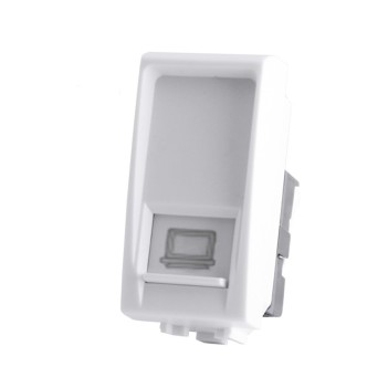 RJ45 connector for Ethernet LAN cable White compatible with Bticino Living Light