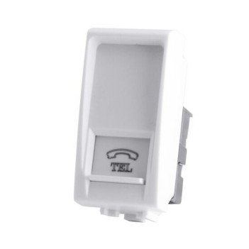 White Telephone Socket compatible with Bticino Living Light