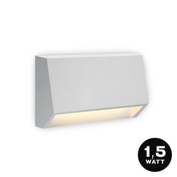 Segnapasso impermeabile IP65 1,5W 80lm rettangolare colore bianco