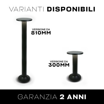 Lampioncino da giardino 6,5W 3000K serie Mush 81cm 220V IP54 - Nero