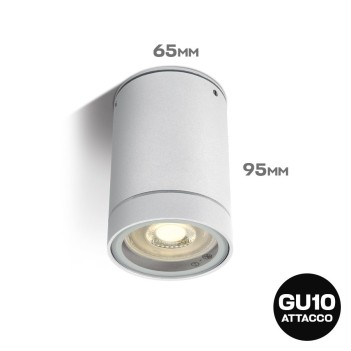 Cylindrical spotlight with GU10 socket waterproof IP54 color White