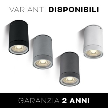 Faretto cilindrico con attacco GU10 impermeabile IP54 colore nero