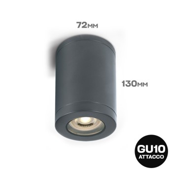 Ceiling Spotlight with GU10 Connection IP65 CYLINDER Series 130mm D72mm Spotlight anthracite Color