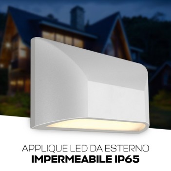 Applique da muro 6W 300lm 220mm serie Garden 220V IP65 - Bianca