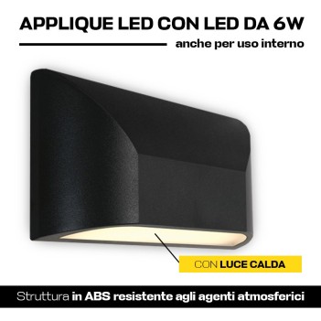 Applique da muro 6W 300lm 220mm serie Garden 220V IP65 - Antracite