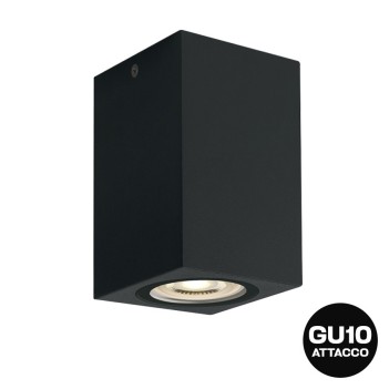 Ceiling Spotlight with GU10 IP65 Square 110mm D66mm Spotlight Series black