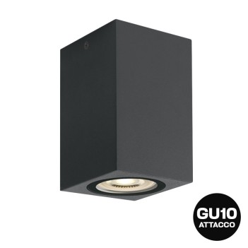Ceiling Spotlight with GU10 IP65 Square 110mm D66mm Spotlight Series anthracite