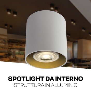 Ceiling Spotlight with GU10 Connection IP20 Cylinder Series 94mm D80mm Spotlight Colour White