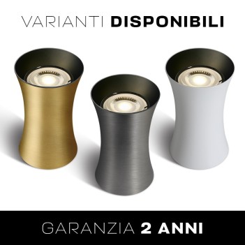 Spotlight cilindrico con GU10 grigio metallizzato riflettore nero