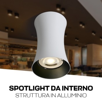 Ceiling Spotlight with GU10 Connection IP20 Cylinder Series 115mm D70mm Spotlight Colour White