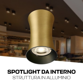 Ceiling Spotlight with GU10 Connection IP20 Cylinder Series 115mm D70mm Spotlight Colour Gold