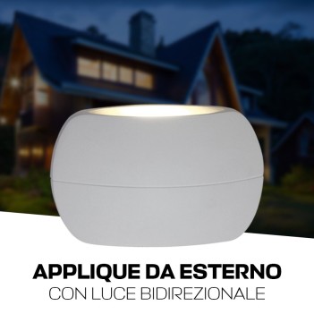 Applique con luce bidirezionale 6W impermeabile IP54 - Bianca