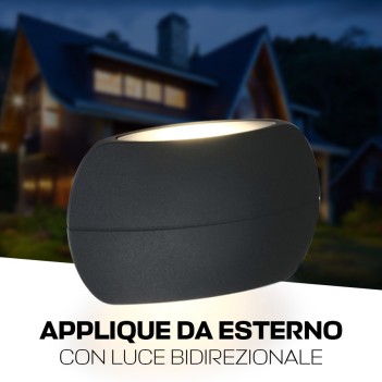 Applique con luce bidirezionale 6W impermeabile IP54 - Antracite