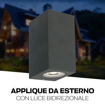 Applique con luce bidirezionale attacco GU10 impermeabile IP54 - Antracite