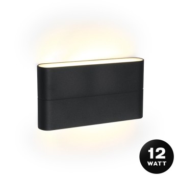 Wall light 12W 840lm 175mm Garden series 220V IP54 Two-way light - Anthracite
