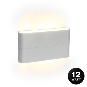 Applique bianca con luce bidirezionale 12W impermeabile IP54 da esterno