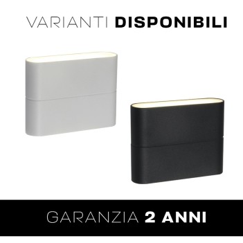 Applique bianca con luce bidirezionale 6W impermeabile IP54 da esterno