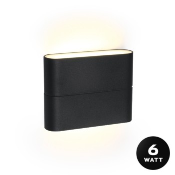 Wall light 6W 420lm 115mm Garden series 220V IP54 Two-way light - Anthracite