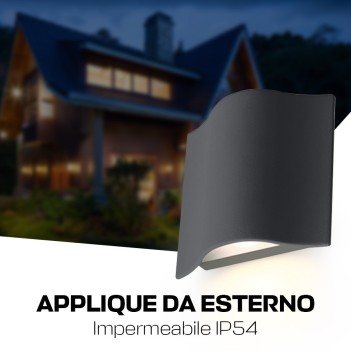 KING LED | Applique da esterno colore antracite 6W impermeabile IP54