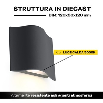 Wall light 6W 400lm 120mm Garden series 220V IP54 - Anthracite