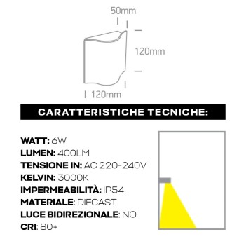 KING LED | Applique da esterno colore antracite 6W impermeabile IP54