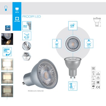 Faretto Led Dimmerabile GU10 Max 7,5W 550lm Dimensioni