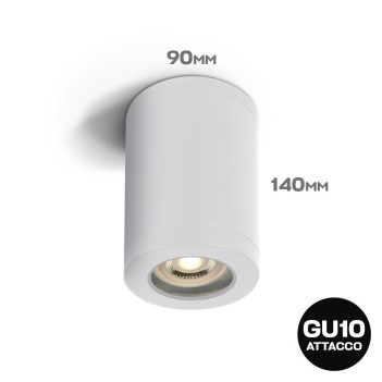 Faretto cilindrico con attacco GU10 impermeabile IP65 colore bianco