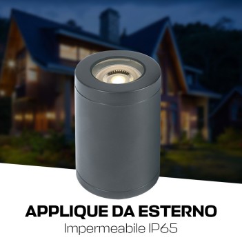 Ceiling Spotlight with GU10 Connection IP65 CYLINDER Series 140mm D90mm Spotlight anthracite color