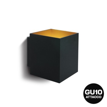 Faretto quadrato con attacco G9 colore nero riflettore dorato