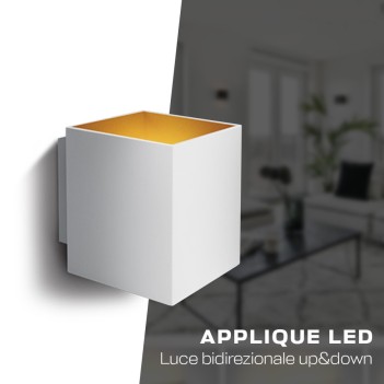 Applique da muro quadrata attacco G9 IP20 luce bidirezionale bianca