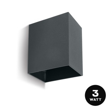 Wall light 3W 200lm 3000K 68mm Garden series 220V IP54 - Anthracite