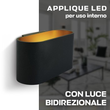 Applique da muro con attacco G9 serie Wall Light 160mm 220V IP20 - Nera