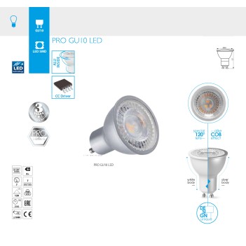 Lampadine LED | Faretto led GU10 7W angolo luce 120°