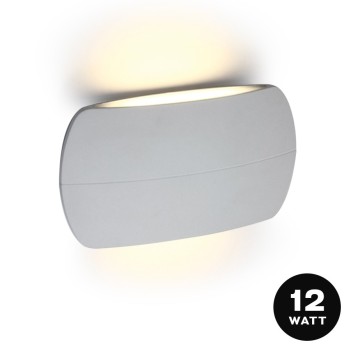 Applique bianca con luce bidirezionale 12W impermeabile IP54 3000K